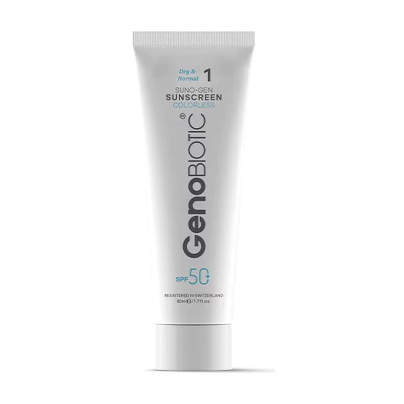 کرم ضد آفتاب بی رنگ ژنو بایوتیک مدل Sunogen پوست خشک و معمولی SPF 50